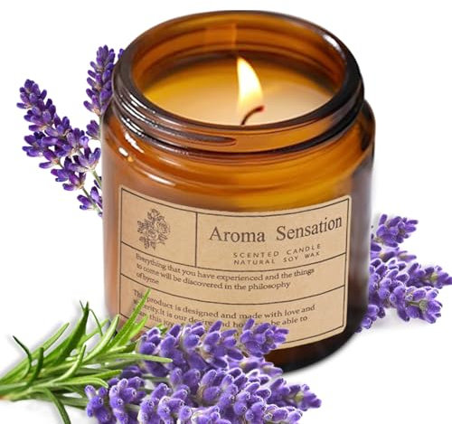 Duftkerzen, Herbst Duftkerzen, Bio-Kerzen, ungiftig, Sojakerzen, Dosenkerzen für den Duft zu Hause, Kerzen für Männer und Frauen, Stressabbau, Meditation, Yoga (Lavendel Eukalyptus 200g)