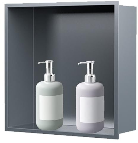 Dusch-Nischenregal, Edelstahl, einfache Installation, Grau, 320 x 320 x 125 mm