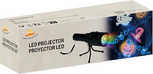 FIESTAS GUIRCA Projecteur de forme LED avec trépied (22 cm) - Éclairage et effets pour décoration d'Halloween et de fêtes - Idéal pour les environnements terrifiants et les célébrations - Noir