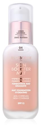 Deborah Milano - Skin Booster MAT Fondotinta in Siero SPF 15, N.4 Warm, Energizzante e Illuminante, con Vitamina C, Effetto Naturale, Uniforma l'Incarnato, 30 ml