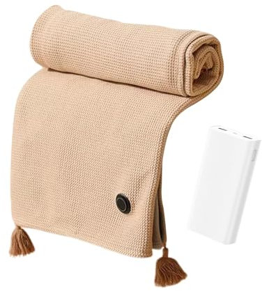 Portable Heated Shawl, Battery Powered Electric Blanket, Cozy Winter Electric Blanket with 3 Heating Levels | Soft Zipper Heated Shawl for Comfort