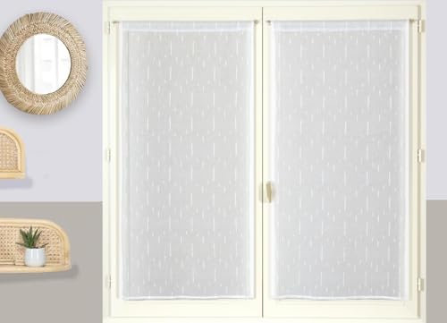 Atout Ciel - Par de visillos (2 x 60 x 120 cm), Color Blanco