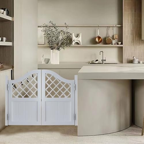 Zhixubah Porte Battante De Salon Porte Saloon 80-150cm Large Portes De Séparation Battantes Porte De Saloon Western avec Charnières Portes De Cloison pour Café Bar Cuisine Entrée(White,139x90cm)