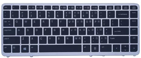 New US Layout Silver Keyboard Replacement For HP EliteBook 840 G1 G2,850 G1 G2 Laptop Notebook Non Backlit Keyboard With Frame