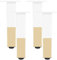 SZLXJMFL Furniture Legs Adjustable, 4pcs Square Furniture Feet White with Gold Aluminum Alloy | Anodized Surface Height: 6-60cm Sofa Legs Cupboard Feet-25cm/9.8
