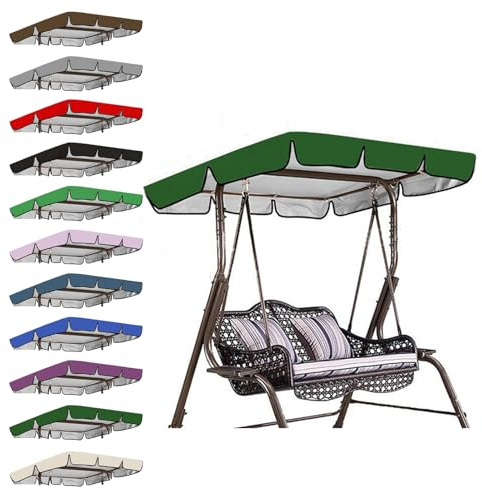 Hollywoodschaukel dachbezug, Wetterbeständig Sonnendach für Gartenschaukel Ersatz, Dauerhaft, Wasserdichtes Dach für Gartenschaukel, UV-Schutz (142 * 120 * 18 cm,10)