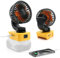 WHYICHG Tragbarer, kabelloser Ventilator, kompatibel mit Dewalt 20 V, 60 V, DCB205, DCB206, DCB609, DCB606, kabelloser Baustellenventilator für Camping, Werkstatt und Baustelle (ohne Batterie)