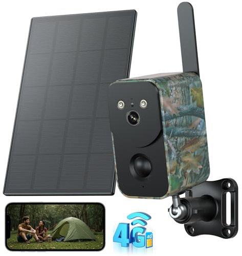 Xega 4G LTE Solar Überwachungskamera mit SIM-Karte,10000mAh Akku,OHNE WLAN