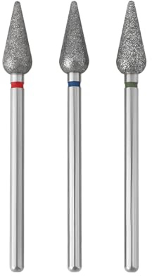 LT Easiyl Brocas Cónicas de Diamante para Cutículas de 2,35 Mm 3 Unidades para Pulido de Uñas Finas Medianas Y Gruesas.