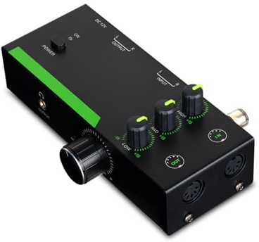 SUNGOOYUE Phono-Vorverstärker, PH-3EQ Phono-Vorverstärker 3-Band-EQ High Mid Low Control XLR Symmetrisch und Ausgänge für Plattenspieler-Plattenspieler-Heim-Audiosystem (EU-Stecker)