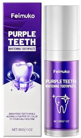 Purple Teeth Whitening Toothpaste,Zahnschaum für Weiße Zähne,Whitening Zahnpasta,Zahnreinigung für Einfache Anwendung,Schonende Pflege,Für ein strahlenderes Lächeln (Lila)