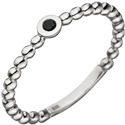 Schmuck Krone Ring Kugelring Damenring mit Saphir Safir blau dunkelblau 333 Gold Weißgold, Ringgröße:Innenumfang 50mm ~ Ø15.9mm