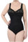 BODYPERFECT Body Donna Coppa D Contenitivo e Snellente Intimo Elegante in Pizzo Senza ferretto Scollatura sulla Schiena 3XL-Nero