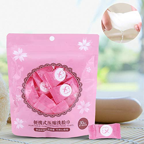 Komprimiertes Handtuch Einweg Magic Gesichtsreiniger Mini Vliesstoffe Tragbar Platzsparend für Haus Outdoor Reisen(30Pcs)