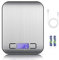 MOSUO Electronic Kitchen Scales with USB Cable, Precision Scales 10 kg/1 g Stainless Steel Digital Food Scales, LCD Backlit Display, Tare Function, Batteries Included
