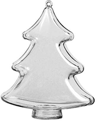 BESTOYARD Acrylkugeln Weihnachtsbaum Design Teilbar Befüllbar Weihnachtskugeln Dekokugel mit Aufhängeöse Weihnachten Deko 10cm 5 Stück (Transparent)