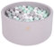 MEOWBABY Bällebad Baby - Rund 90x40cm Ball Pit für Kinder ab 1 Jahr mit 300 Bälle - Weiches & Sicheres Bällepool, Cotton, Hellgrau
