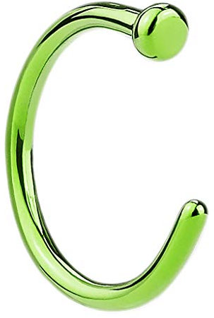 Piercingfaktor Fake Ring Piercing Nasenpiercing Nasenring Hoop Clip On Septum Tragus Helix Ohr Nase Lippe Intim Ohrpiercing Grün 0,8mm x 6mm