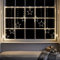 Lights4fun 258er Micro LED Sternenvorhang warmweiß 1,2m Weihnachtsbeleuchtung mit Timer