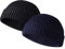 JFAN Unisex Retro Trawler Winter Beanie Hat Baseballkappe Streetstyle Trawler Beanie Watch Hut Rollup Edge Schädeldecke,Schwarz + Marineblau