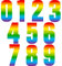 40 Pieces Wheelie Bin Stickers Large Decorative Dustbin Number Stickers Self-adhesive Bin Number Stickers from 0 to 9, 17 cm Height (Rainbow Style)