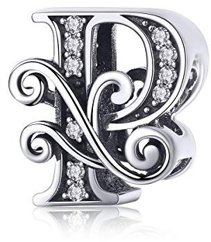 TIZU Buchstaben P Charms 925 Sterling Silber Damen&Mädchen Alphabet Charm Anhänger für Europäische Armbänder