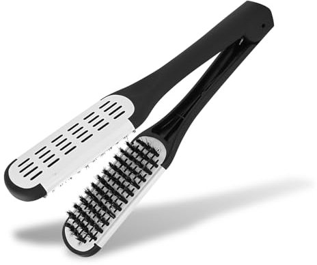 Sonew Doppelseitige Haarglätter Bürste, Professioneller V-förmige Haarbürste, Haarglätter Kamm doppelseitige Bürste, Antistatisches Haarglätter-Werkzeug