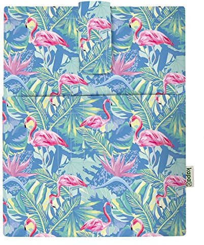 KAPAX Pochette DE Livre Couverture de Livres, pour Livre broché, Tissu Lavable,imperméable,Protecteur de Livre - rembourré, Housse de Protection pour Tablette pour Adulte (Flamant Rose)