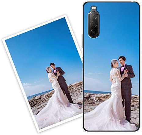 Sunrive Personalisierte Hülle kompatibel mit Sony Xperia 10 II Silikon,Transparent Handyhülle Benutzerdefiniert Weicher Etui mit Eigenem Foto Bild Text Individuelle