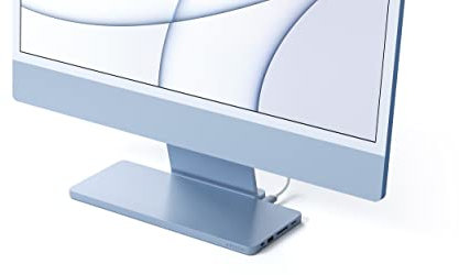 SATECHI USB-C Slim Dock für iMac 24, werkzeugloses Gehäuse für M.2 PCIe NVMe & SATA SSDs, USB-C Datenport, USB-A, 2 USB 2.0, Micro/SD-Kartenleser (Blau)