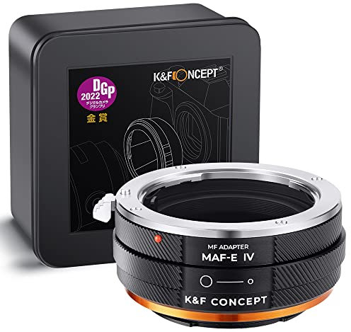 K&F Concept IV PRO MAF-NEX Lens Mount Adapter Manual Focus Compatible with Minolta AF/Sony Alpha A Series Lens to SONY-E NEX Mount Camera Body with Matting Varnish Design