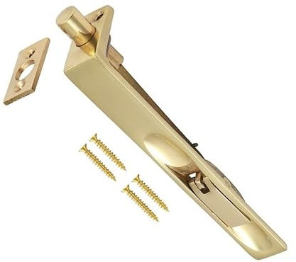 TERF® Traditional Vintage Style Polished Brass Flush Bolt 150mm [6''] Slide Door Bolt Latch Lock Concealed Door Flush Bolt Security Lever Action including Fixing Screw - Pack of 1