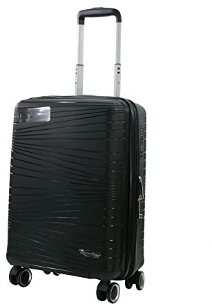 METZELDER Square Valise Cabine Rigide 100% Polypropylène Ultra Resistant, souflet Extensible, Serrure Code TSA (Noir (Black), S (Small) 33L/40L - 55 x 37 x 20cm - 2,8kg)