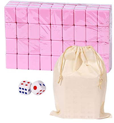 AIYING Mahjong Spiel - Mahjong Set Mit Aufbewahrungstasche, Traditionelles Chinesisches Mah Jong Set, Tragbares Tischspiel Mit 144 Mahjong-Steinen + 2 Würfel Für Familienfreizeit Lustige Kleine Spiel