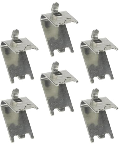 Hoement 6 Kühlschrankregalclips aus Edelstahl Silberne Stützklemmen für Haushaltskühlschränke Langlebig 6 Stück-Pack
