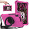 For Lenovo Tab M8 3rd 2nd Gen Kids Case 8-Inch, Spider Web Pattern EVA Foam, with Ring Handle Stand & Shoulder Strap Tablet Case For Lenovo M8 TB-8505/TB-8705/TB-8506, Rose