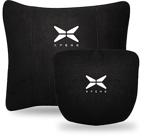 DANETI Auto-Nackenstützkissen Lendenwirbelstütze Kissen für Xpeng G3/P7/P5/G9,Ergonomisches Rckenstützkissen Auto Nackenkissen,Black1