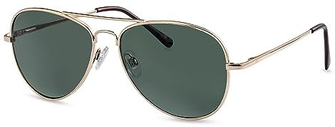 FILTRAL Pilotenbrille/Goldene Unisex Flieger-Sonnenbrille für Damen und Herren & dunkelgrünen Gläsern F3047624