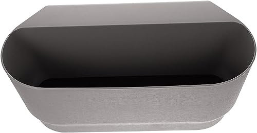 Gardening Flower Planter Railing Planter Decor Railing planters Outdoor Balcony Fence Flowers Container Flower Pot Indoor pots for Plants Home Decor Square Flower Stand Plastic ( Color : Gray , Size :