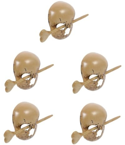 FRCOLOR 5st Totenkopf-stirnband Haarschmuck Für Frauen Essstäbchen Haarstäbe Für Frauen Totenkopf-haarspange Vintage-haarschmuck Frauen Kopfschmuck Plastik Fräulein Haarnadel Mädchen