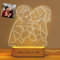 Q&K Personalisierte 3D Foto Lampe, Lampe Personalisiert mit Foto Bild Namen, Personalisierte Geschenke Männer Frauen, Freundin, Kinder, Mama, Hund für Valentinstag Hochzeitstag Weihnachten Geburtstag