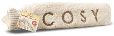 iN Hot Water Bottle with Super Soft Fleece - Luxury Cosy Faux Fur - Soft Fluffy Cover - Rubber Hot Water Bottle