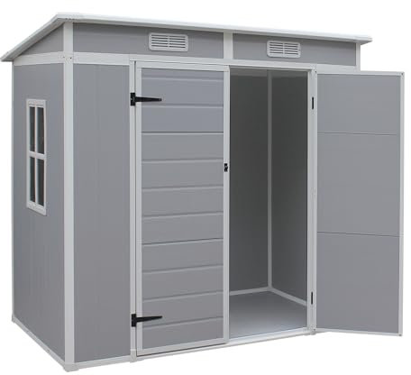 Panana Outdoor Garden Storage Shed, Grey, 6 x 4 ft;4.66 x 4ft ;5 x 2.6ft (6X4-B)