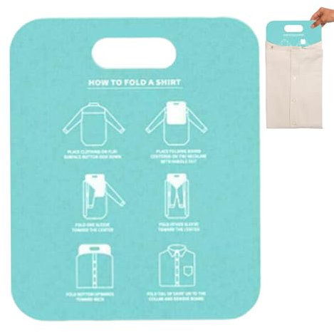 Aznever Faltbrett Für Kleidung, Hemd Faltbrett, T-Shirt-Kleiderordner, Langlebiger Falthelfer, Einfache Und Schnelle Faltbretter Für Erwachsene Und Kinder (30,5 X 25,3 X 1 cm)