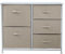 SVITA Stoffkommode JALTE 5 Schubladen Leinenoptik Metall Aufbewahrungssystem Schlafzimmer Wohnzimmer Kinderzimmer Weiß/Beige