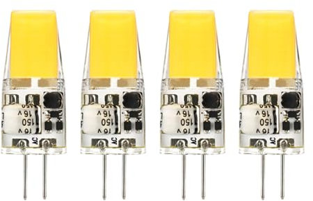 ALIVIM 4 Stücke G4 COB 1508 5W 12V LED Lampe Strahler Kerze Silikon Licht Halogen Home Kronleuchter,Warmweiss