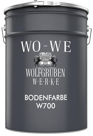 WO-WE Betonfarbe Bodenfarbe Bodenbeschichtung W700 Silbergrau RAL7001 2,5L | Ergiebig: ca. 9 m² bei 2 Anstrichen, 1K - Kein Anmischen, Abriebfest, Geruchsarm, Kellerfarbe, Fußbodenfarbe für Werkstatt