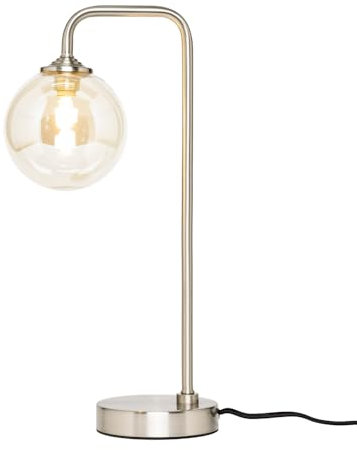 LITECRAFT Sitara Table Lamp with Champagne Tinted Glass Shade - Satin Nickel