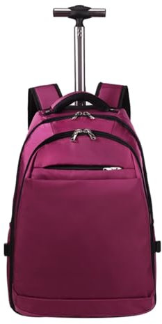 Sxett Sac à dos à roulettes pour ordinateur portable - Résistant aux éclaboussures - Pour ordinateur portable - Valise à roulettes - Pour homme et femme, violet