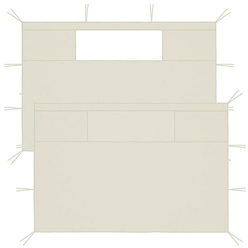 Pavilion side walls with windows 2 pcs. Cream